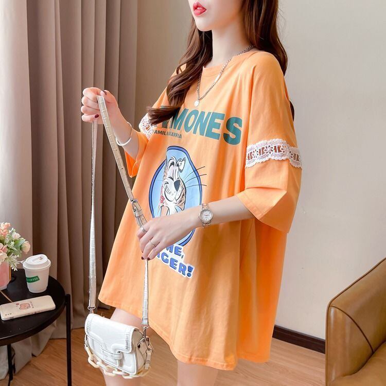 新商品 プリント ファッション ゆったり 全4色 半袖 Tシャツ＜F-11493＞