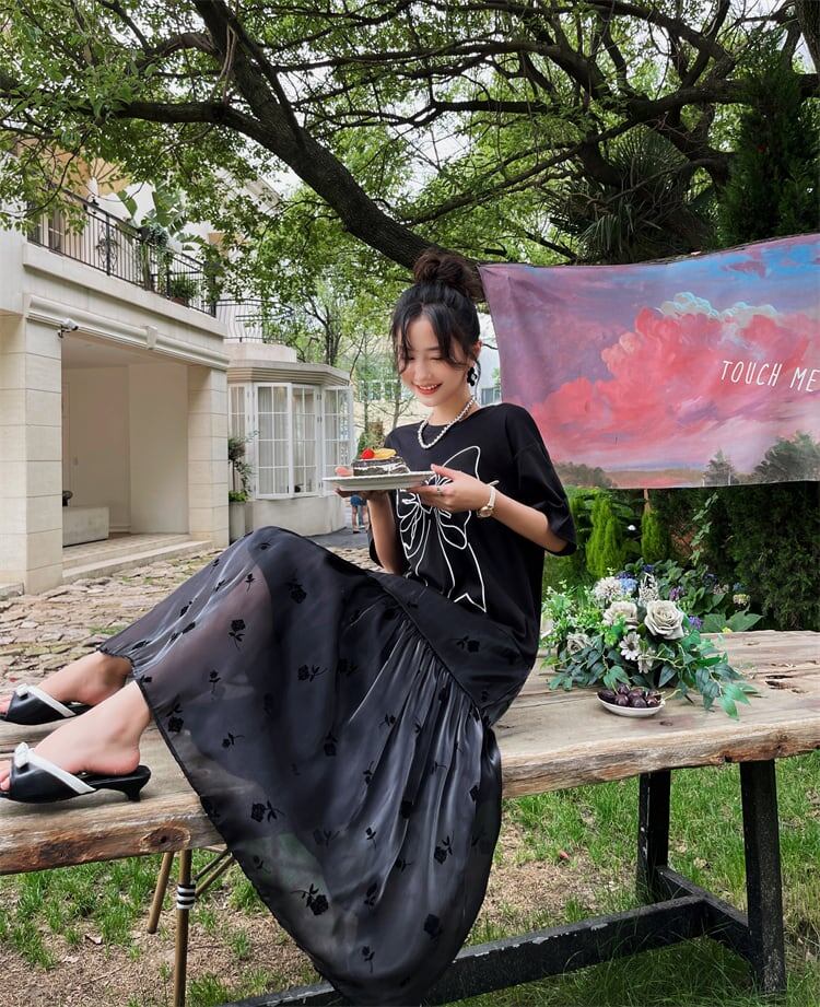 美人度アップ   新作 花柄 半袖 ワンピース＜F-8222＞
