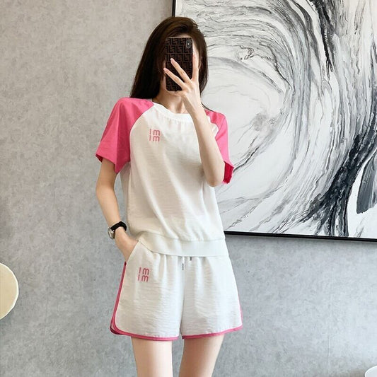 好感度UP カジュアル 絶対欲しい 全2色 半袖 Tシャツ ショートパンツ セットアップ ＜F-8938＞