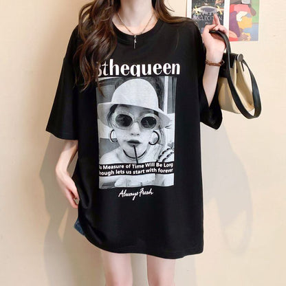 話題沸騰中 レース アバンギャルド 切り替え ホットダイヤモンド 3色選択 半袖Tシャツ＜F-8547＞