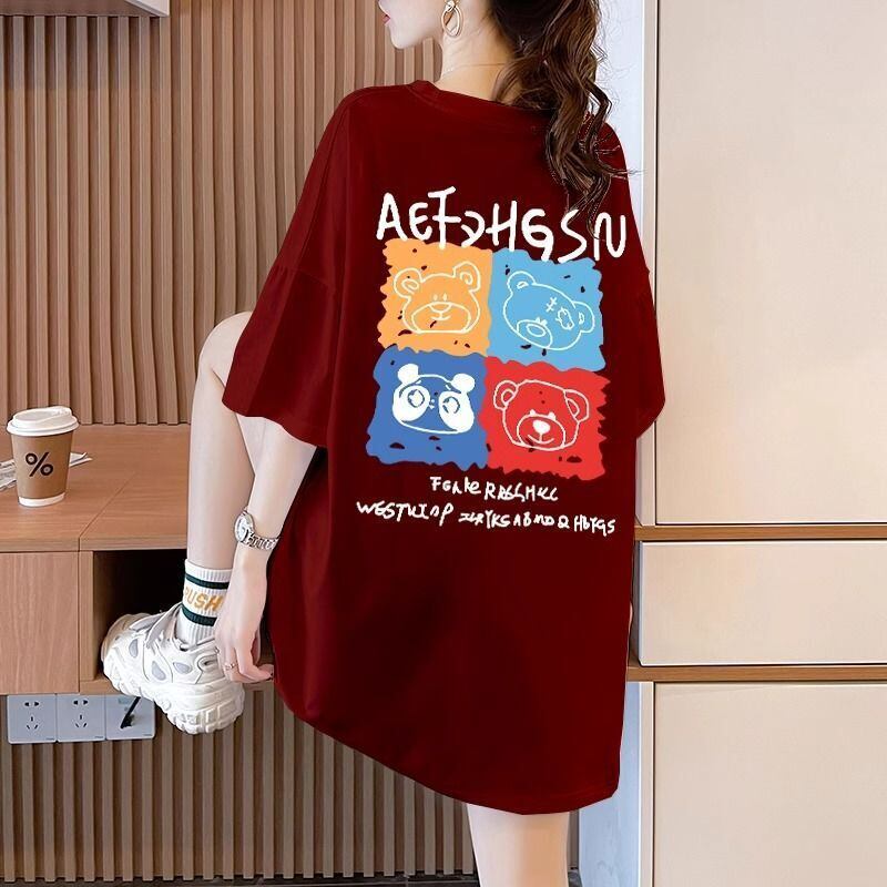 大活躍 プリント カジュアル 5色選択 半袖Tシャツ＜F-8584＞