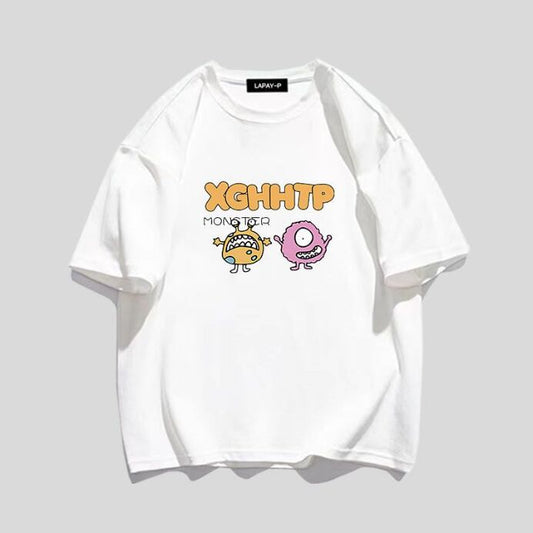 男女兼用 シンプル プリント Tシャツ F-13304