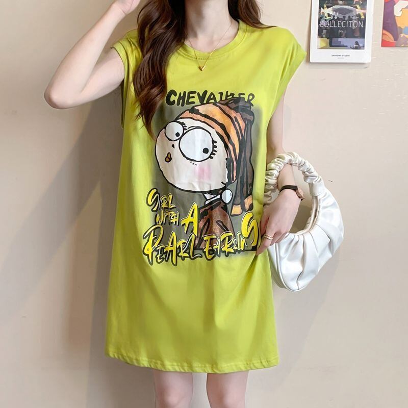 真夏も快適 着心地良い ファッション感満々 プリント全4色 ノースリーブ Tシャツ カットソー＜F-9161＞