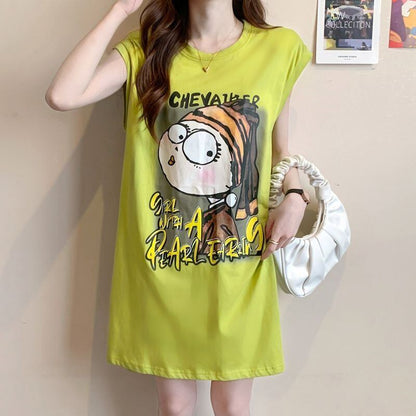 真夏も快適 着心地良い ファッション感満々 プリント全4色 ノースリーブ Tシャツ カットソー＜F-9161＞