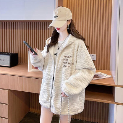 フード付き暖かいボアパーカー＜F-3856＞