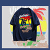 早い者勝ち カジュアル ファッション感満々 ダブルプリント 全5色 半袖Tシャツ<F-9271>
