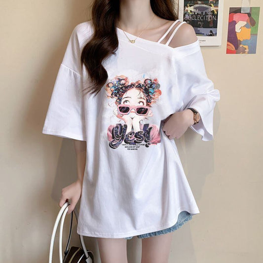 美人度アップ カジュアル キュート 全3色 半袖Tシャツ カットソー ＜F-8613＞
