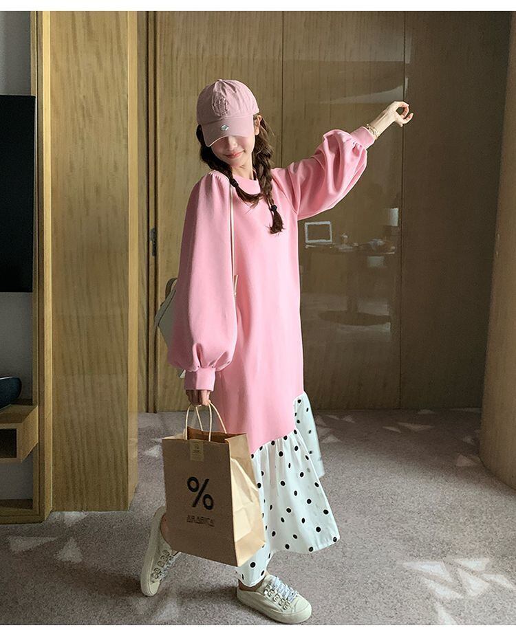 【半額！期間限定！！】超人気 オシャレ 都市ファッショ デザイン ファッション感満々 切り替え ワンピースF-9700