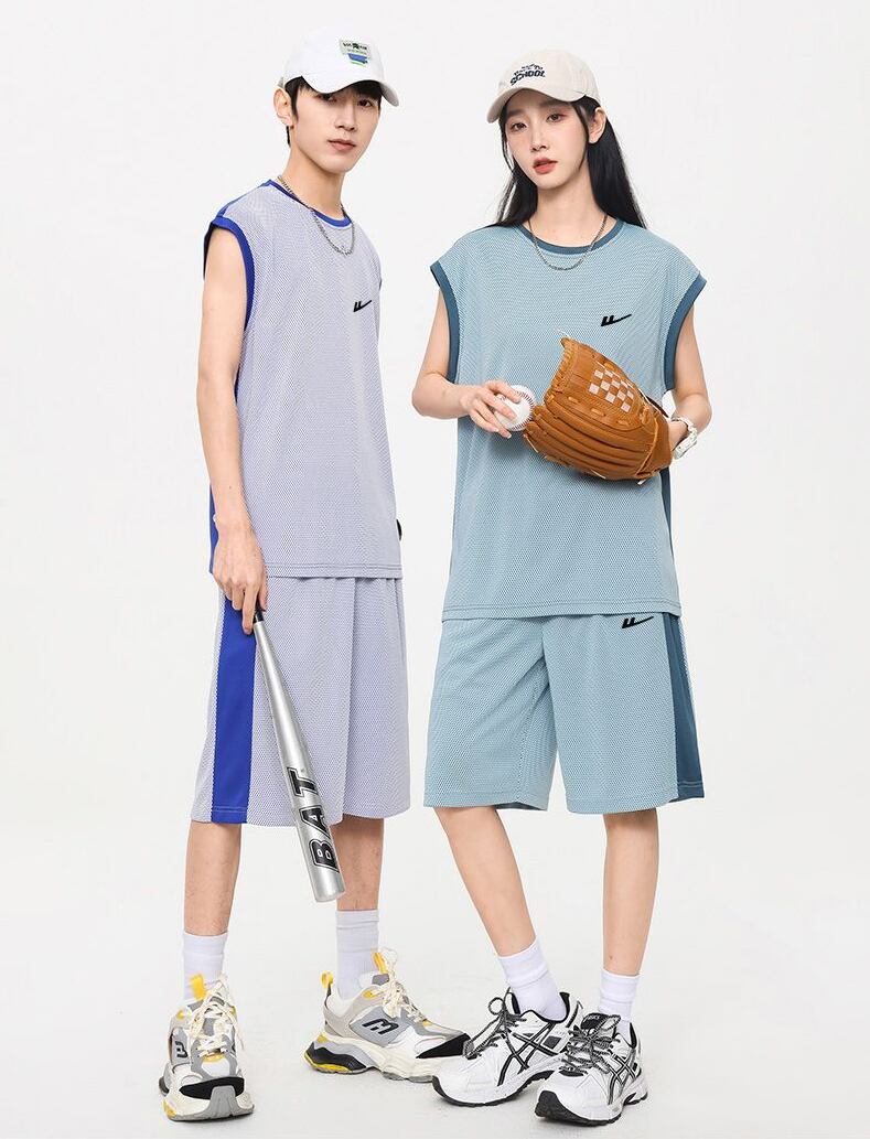 売り切れ必至 ファッション 超人気 男女兼用 ノースリーブＴシャツⅹパンツセット全5色<F-8754>