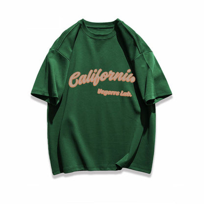 早い者勝ち カジュアル ファッション感満々 ダブルプリント 全5色 半袖Tシャツ<F-9271>