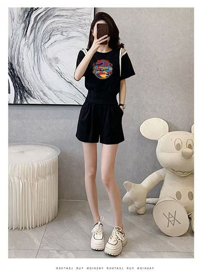 大人可愛い カジュアル 夏に嬉しい機能付き 半袖Ｔシャツⅹパンツセット全4色<F-11194>
