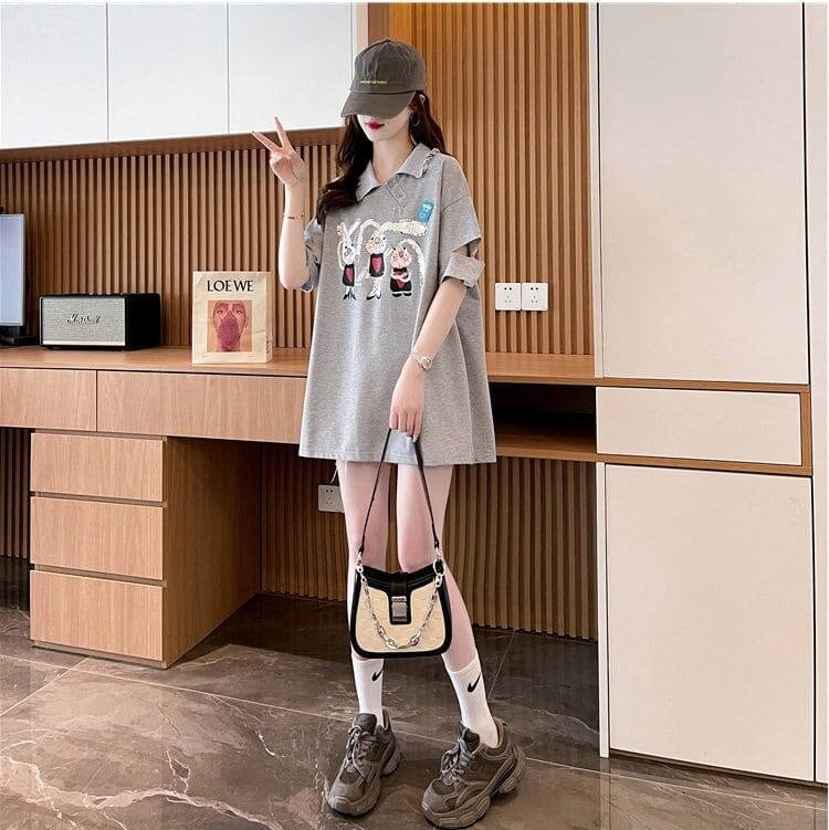 美人度アップ   可愛いウサギちゃん Tシャツ ゆったり半袖 ＜F-2956＞