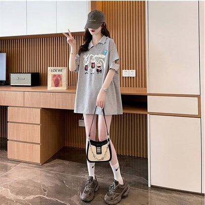 美人度アップ   可愛いウサギちゃん Tシャツ ゆったり半袖 ＜F-2956＞
