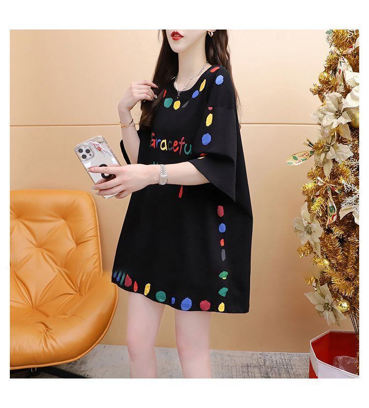 売り切れ必至 プリント ファッション 切り替え 全2色 半袖Tシャツ＜F-8623＞