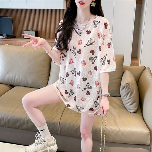 【半額！期間限定！！】売り切れ必至 アバンギャルド カジュアル プリント 半袖Tシャツ＜F-8577＞