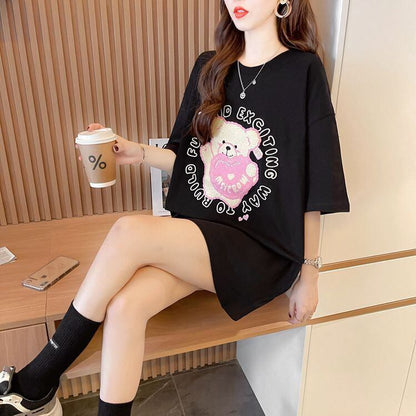 美人度アップ 好感度UP 海外トレンド カジュアル 全3色 半袖 Tシャツ ＜F-11641＞
