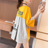 大好評   ストライプ柄 ロング Tシャツ 三色 ゆったりワンピース ＜F-4012＞