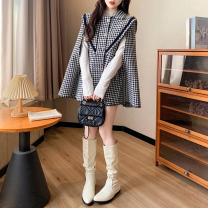 質感のいい 主役級 3色展開 ニットケープコートF-12552