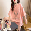 オシャレ度満点 切り替え 着心地抜群 プリント Tシャツ カットソー＜F-3549＞