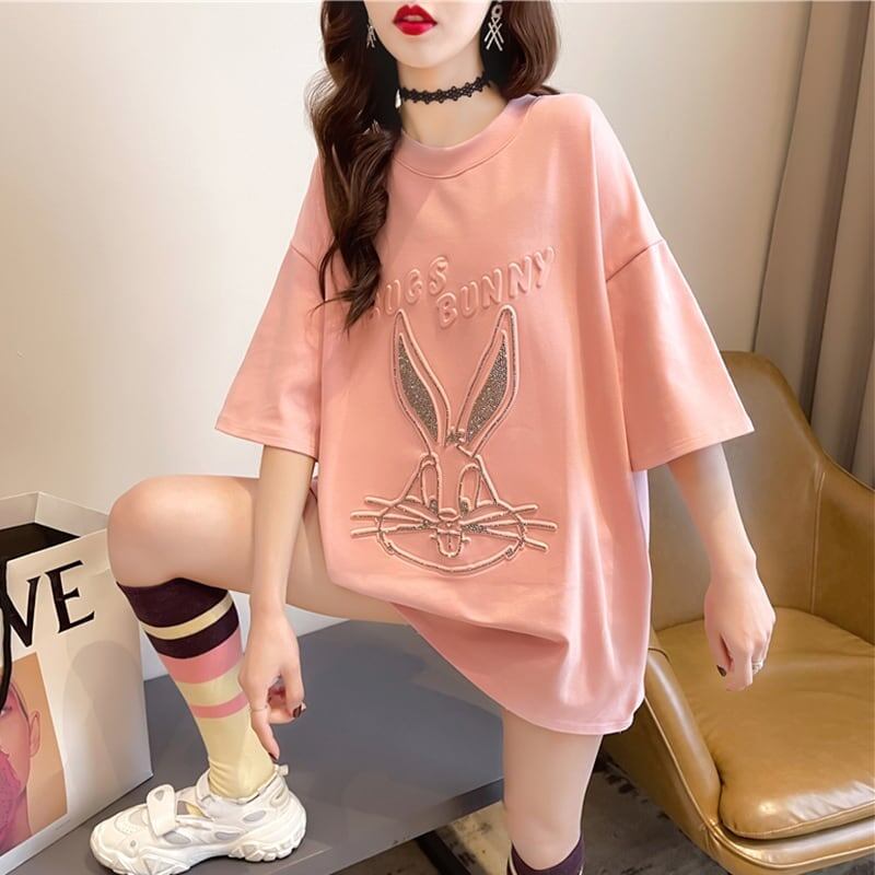 オシャレ度満点 切り替え 着心地抜群 プリント Tシャツ カットソー＜F-3549＞