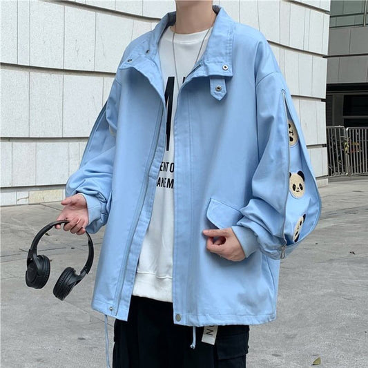 デザイン感   パンダプリント ジャケット アウター＜F-2172＞