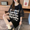 ファッション 切り替え 個性派 プリント 3色選択 半袖Tシャツ＜F-8548＞