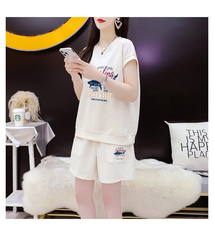 今季マストバイ ファッション カジュアル 半袖Ｔシャツⅹパンツセット全3色 <F-8265>