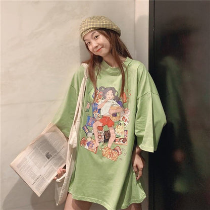 ルーズ   オシャレ度満点 Tシャツ カットソー＜F-3459＞