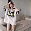 韓国系   POLOネック ロング Tシャツ 三色 ゆったりワンピース＜F-4025＞