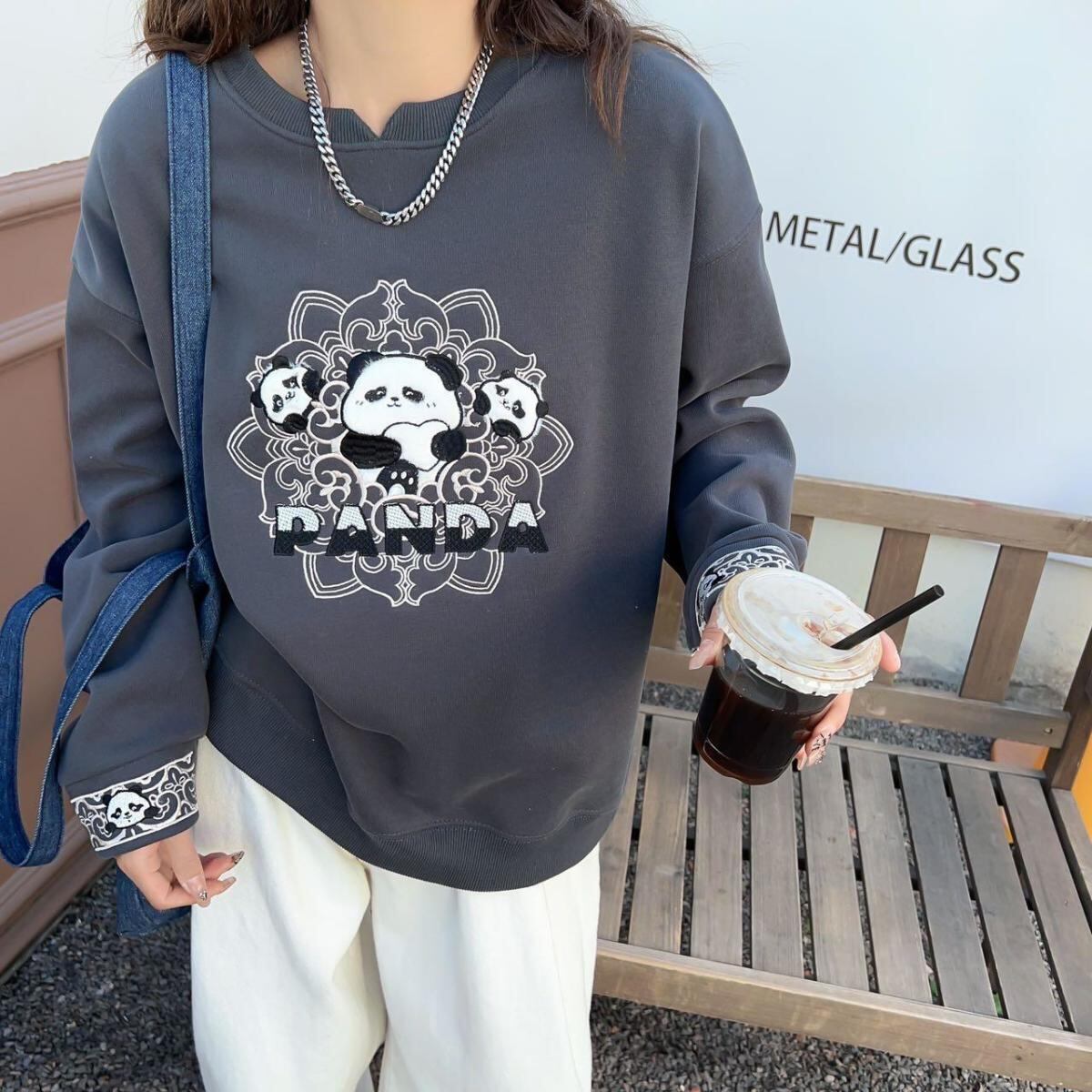 【裏起毛】刺繍プリントお勧め   ファッション <F-6011>