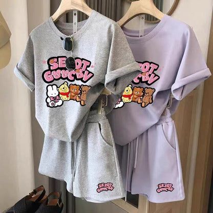 カジュアル 半袖 全４色 Tシャツ ショートパンツ セットアップ ＜F-11598＞