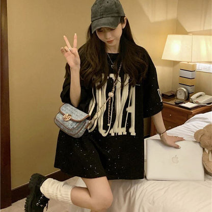 売り切れ必至 アバンギャルド 気質アップ おしゃれ度高め ルーズ 半袖 Tシャツ F-9289