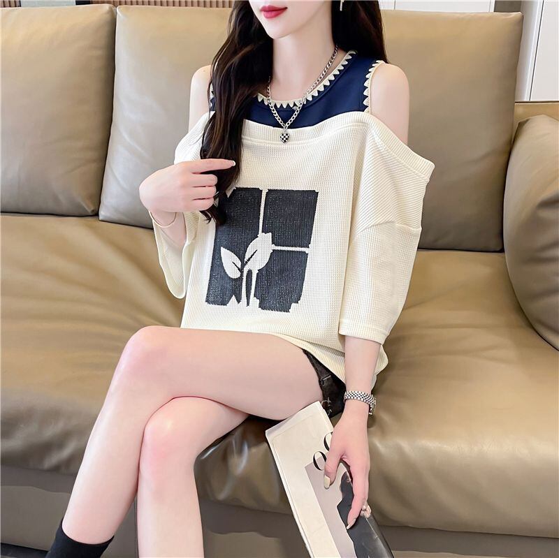 好感度100％ ラウンドネック キュート 半袖 Tシャツ ＜F-8628＞