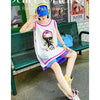 軽い生地が夏にぴったり！ ノースリーブ プリント全2色 Tシャツ カットソー＜F-11359＞