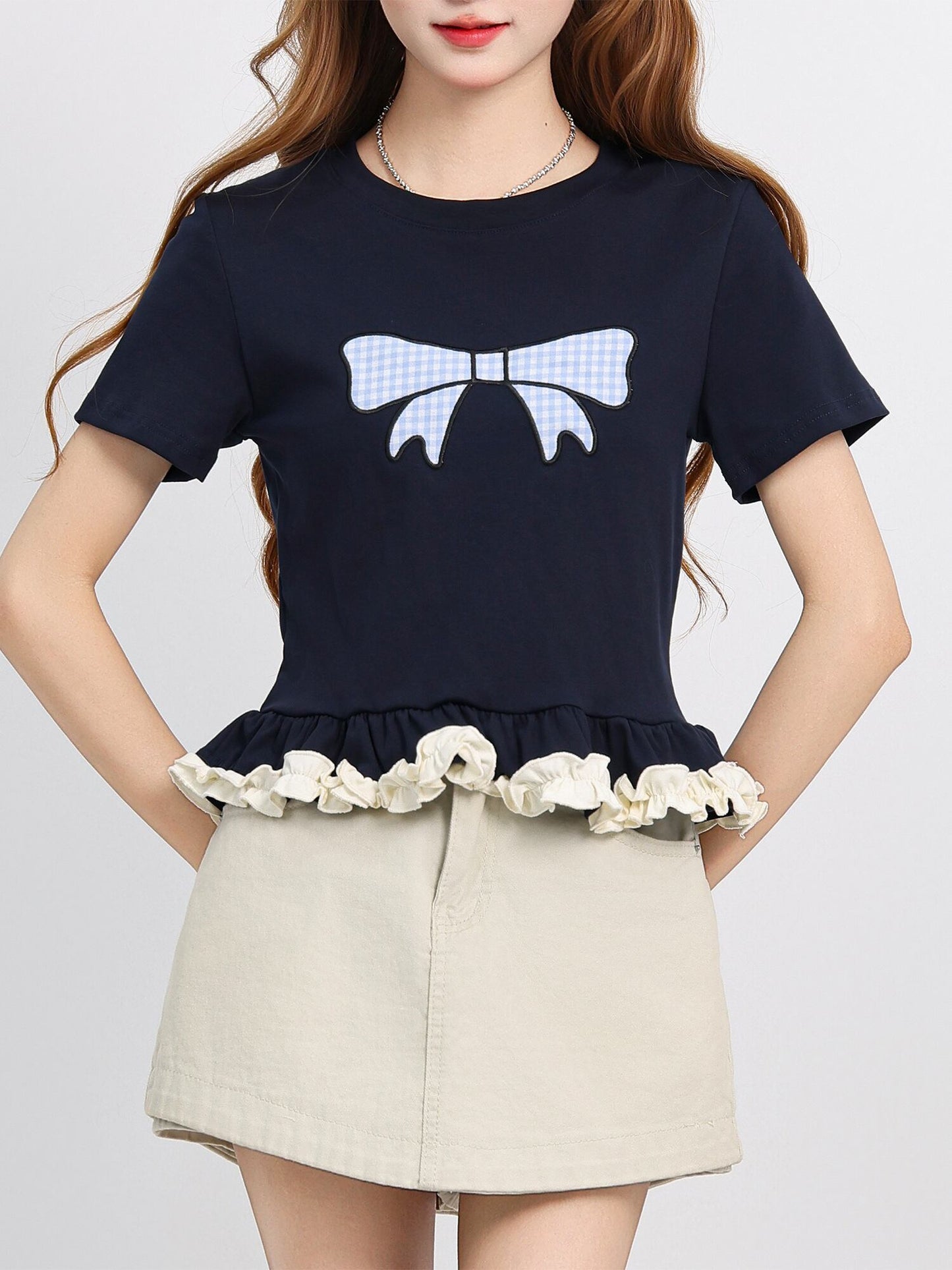 売れ筋 大好評 エレガント 好感度UP カジュアル Tシャツ＜F-12081＞