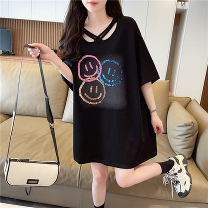 今季マストバイ スウィート 特別デザイン プリント 全2色 半袖Tシャツ<F-8538>