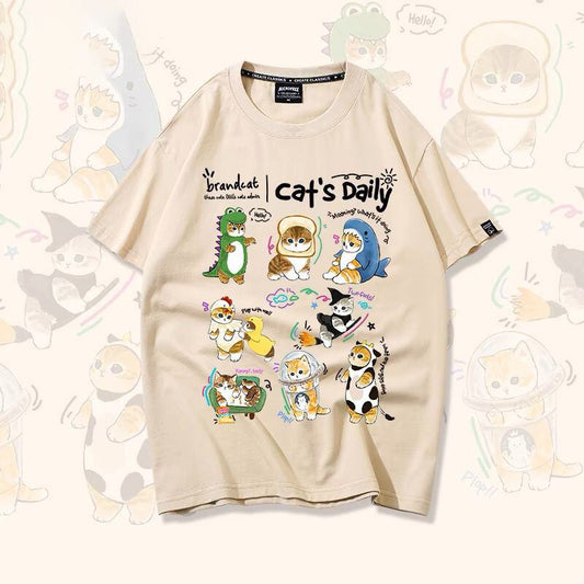 超人気 軽くて涼しくて可愛い！デザイン性抜群 カジュアル プリント全6色 半袖TシャツF-9319
