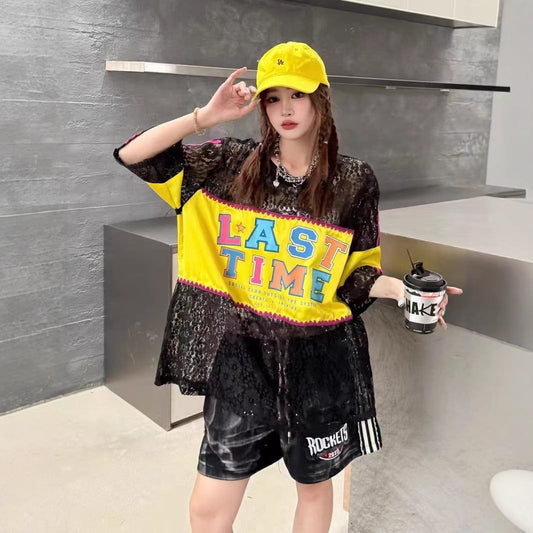 美人度アップ 早い者勝ち 絶対流行 カジュアル 2色選択 Tシャツ<F-11676>