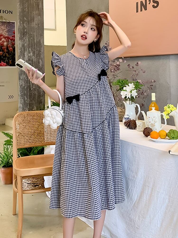 超人気 シンプル 大人可愛い チェック柄 フロックF-8144