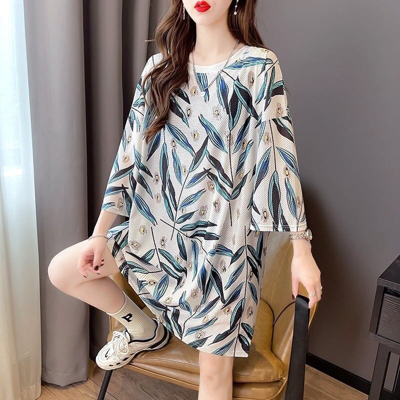 美人度アップ   オシャレ感たっぷり カットソー ワンピース＜F-3493＞