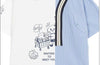 話題沸騰中 キュートストライプ柄 ファッション 切り替え 半袖Tシャツ＜F-8695＞