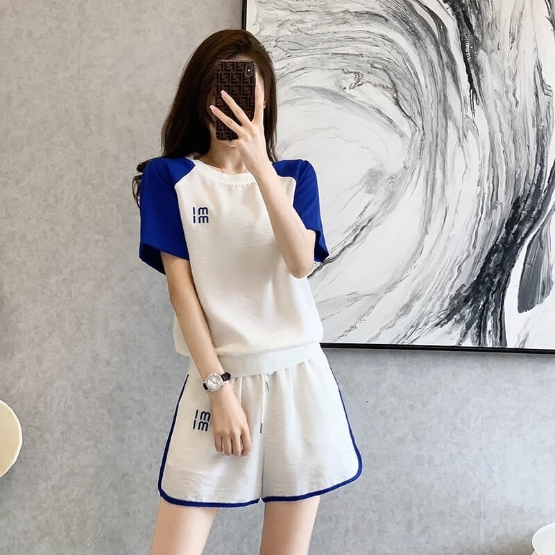 好感度UP カジュアル 絶対欲しい 全2色 半袖 Tシャツ ショートパンツ セットアップ ＜F-8938＞