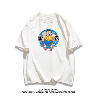 男女兼用 快適 プリント 半袖 Tシャツ F-13288