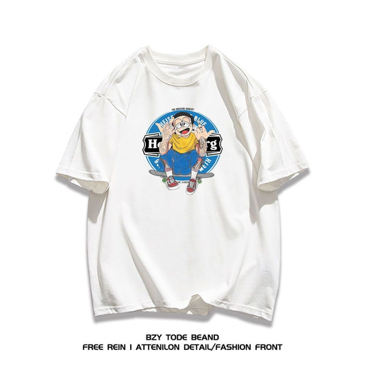 男女兼用 快適 プリント 半袖 Tシャツ F-13288