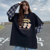 オシャレ度満点 ラウンドネック 個性的なデザイン カートゥーンプリント Tシャツ＜F-2257＞
