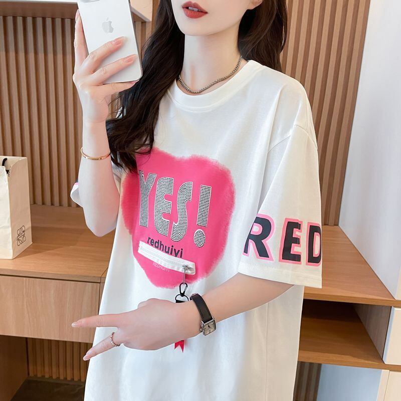 エレガント 早い者勝ち 絶対流行 カジュアル 2色選択 Tシャツ<F-11646>