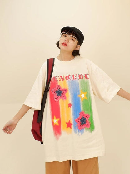 話題沸騰中 目を奪われる 流行新作 個性的なデザイン 2色選択 半袖 Tシャツ F-9309