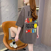 レインボースマイリーファッションオールマッチルーズ半袖Tシャツ<F-2860>