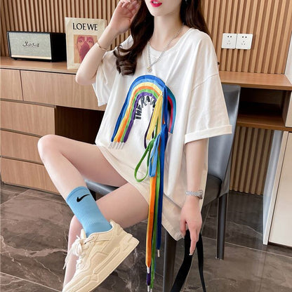 着回し力抜群 個性派 高見えデザイン 着心地良い 2色選択 半袖 Tシャツ <F-9277>