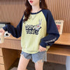 合わせやすい刺?ロゴゆったり厚手ラグランスリーブ   スウェット全2色F-4613